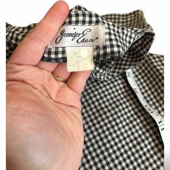 Vintage preppy 90s Gingham Mod Mini Dress - dark academia style | 10 - 280 - Picture 8 of 8